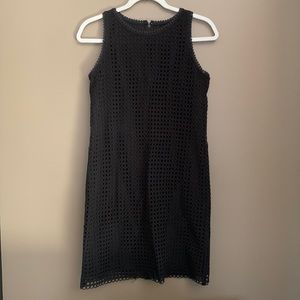 Black Ann Taylor Eyelet Sleeveless Dress SP